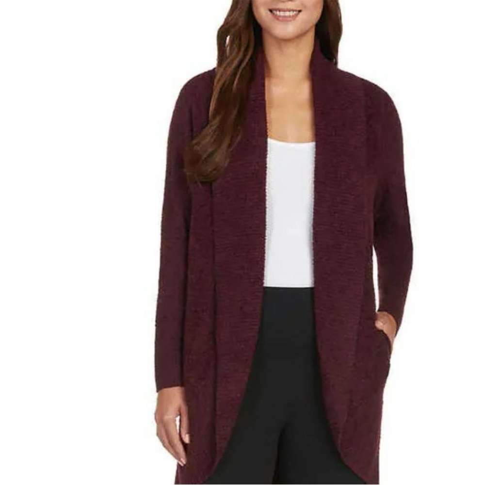 Max & Mia Wine Open Front Cardigan Size Small NWT